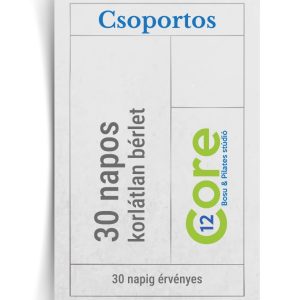 Csoportos 30 napos korlátlan bérlet